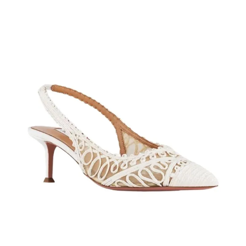 AQUAZZURA Kahlo Slim Heel High Heels 5cm Women's White-2