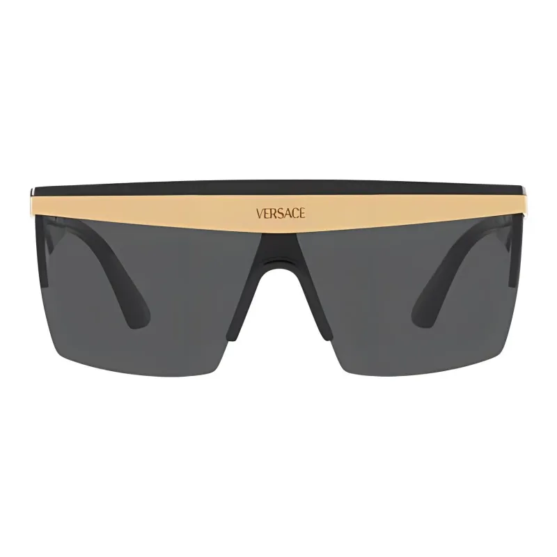 VERSACE Metal Irregular Shape Sunglasses Men's Black-1