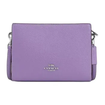 COACH Slim Crossbody Delicate Pebble Leather Shoulder Bag, Crossbody Bag Small Size Women's Purple