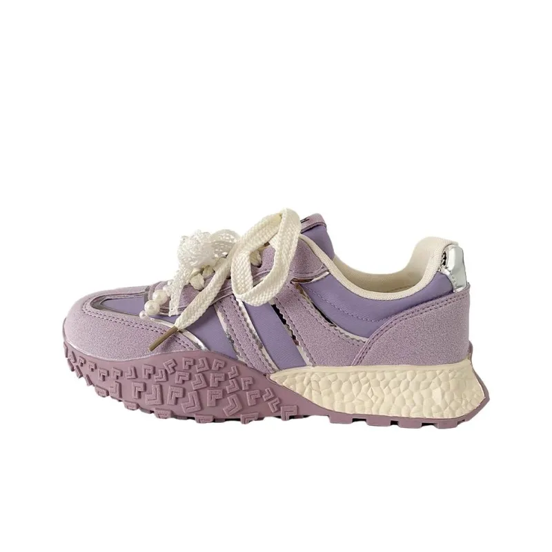 Than Than Me Anti Slip Wear Resistant Low Top Skateboard Shoes Women's Purple-0