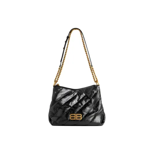 Balenciaga Crush Calfskin Small Crossbody Bag Women's Black
