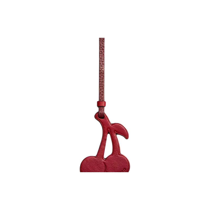 COACH Leather Charm Bag Merchandise Women's Red-2