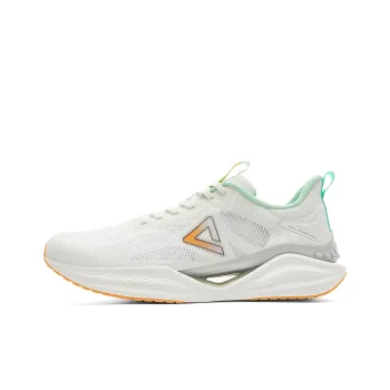 PEAK Lightweight Rebound Anti Rollover Low Top Running Shoes Men's Ivory Green