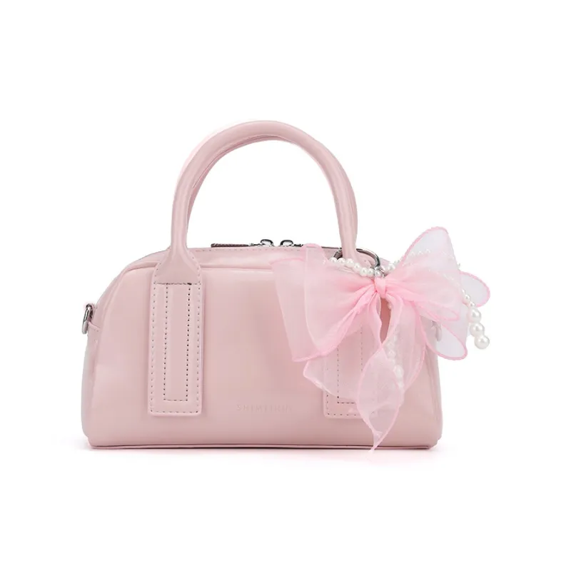XIANGSU PU One Shoulder Handbags Women's Pink/Black/White/Silver-0
