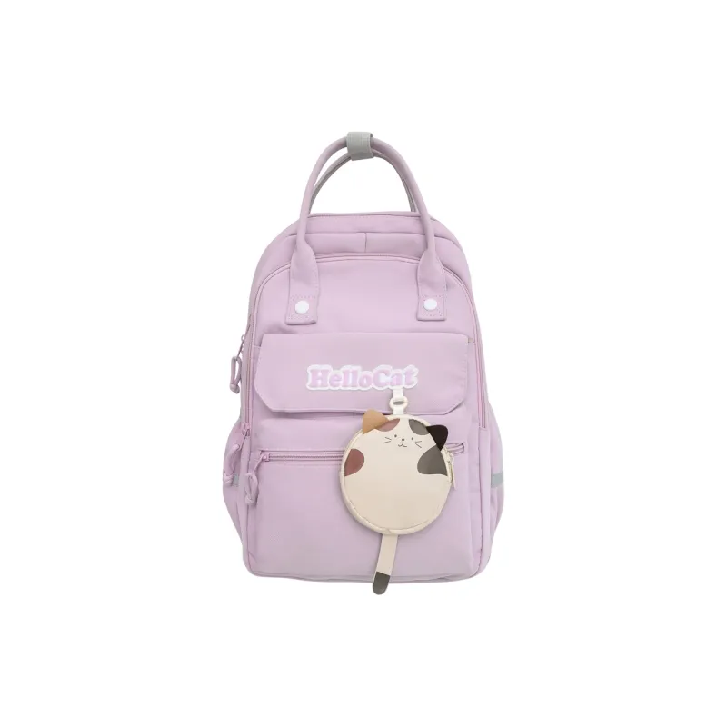 SEVENMOONS Nylon Backpack Regular Unisex Pink/Purple/Green/Blue/Brown/Black-3