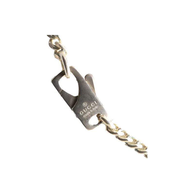 GUCCI 21st Century Sterling Interlocking G Pendant Costume Necklace-2