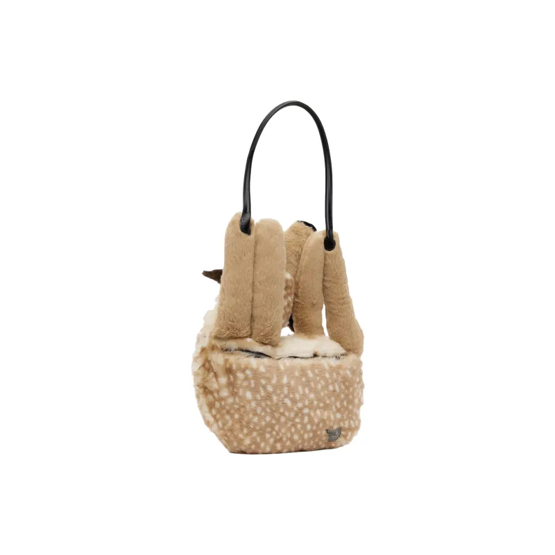 Praying Fabric Shoulder Bag Women's Brown-2