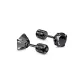 Black Zircon-Aurora Iridescent Stud Earrings (4MM)