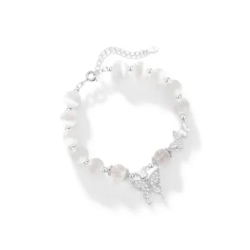 PUTUOSHANWENCHUANG Glass Cat Eye Bracelets Unisex