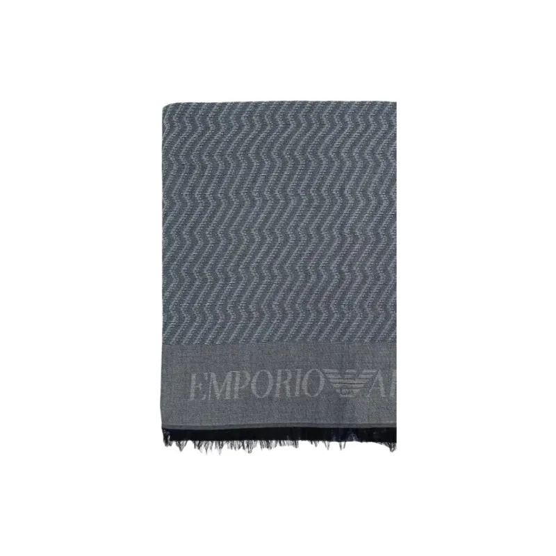 EMPORIO ARMANI Modal Knit Scarves Unisex Gray-2