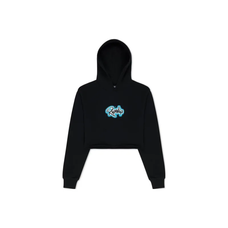RIPNDIP In Loving Memory Cropped Hoodie Sweatshirt Men's Black-0