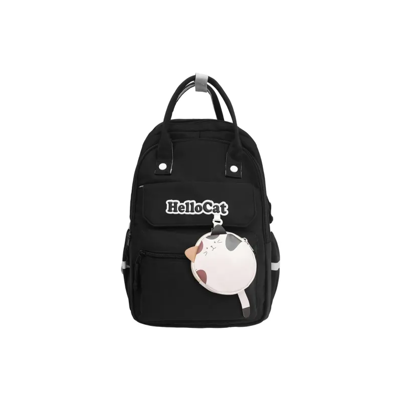 SEVENMOONS Nylon Backpack Regular Unisex Pink/Purple/Green/Blue/Brown/Black-11