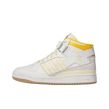 Adidas Originals FORUM Anti Slip Wear Resistant Mid Top Skateboard Shoes Unisex White