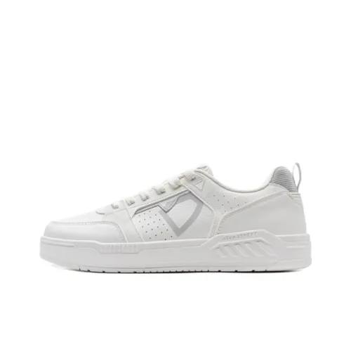 XTEP Innovation Abrasion Resistant Slip Resistant Low Top Skateboard Shoes Men's Sail White