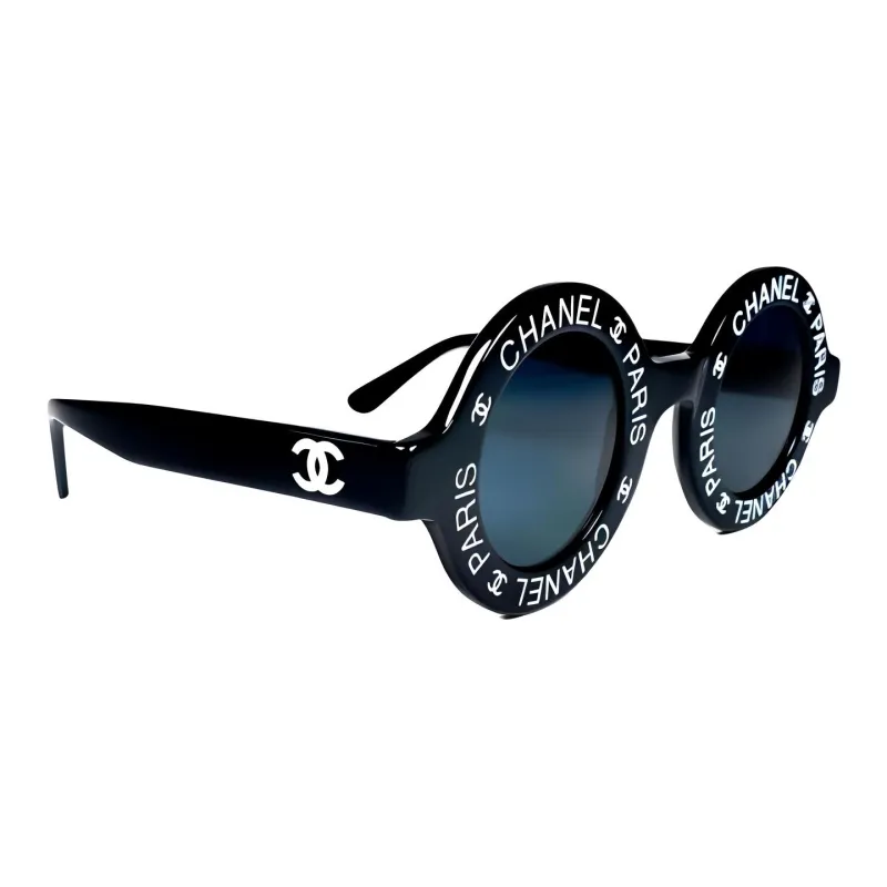 CHANEL 1993 Logo print Round fame Sunglasses-2