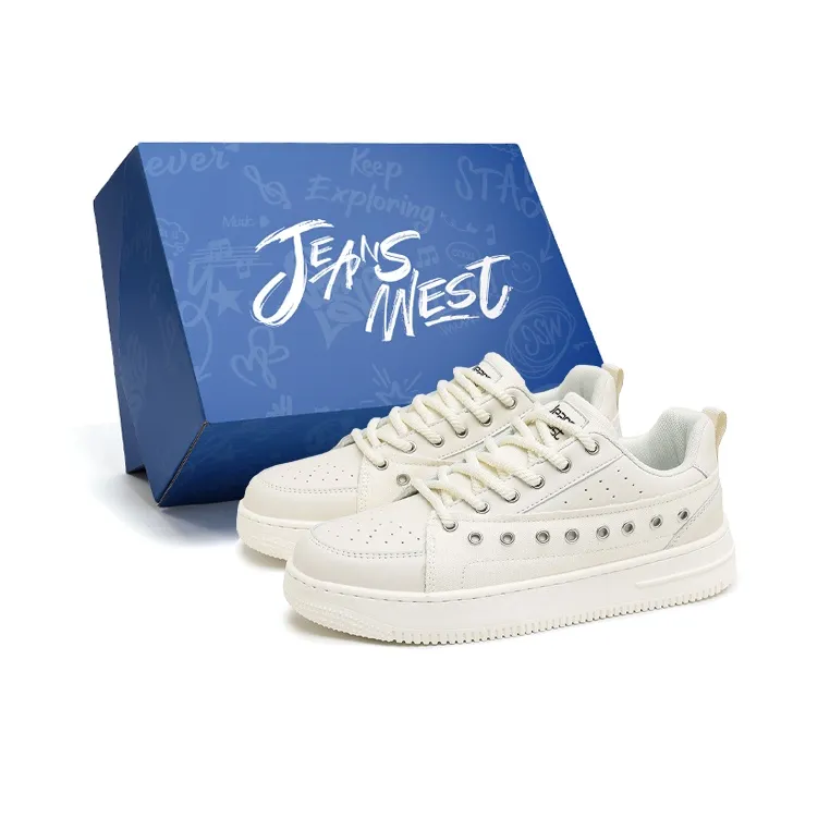 JEANSWEST Air Force 1, White Sneakers Low Top Fashion Versatile Platform Height Increasing Skateboard Shoes Men's-5