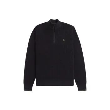 FRED PERRY Waffle stitch Half zip Sweater