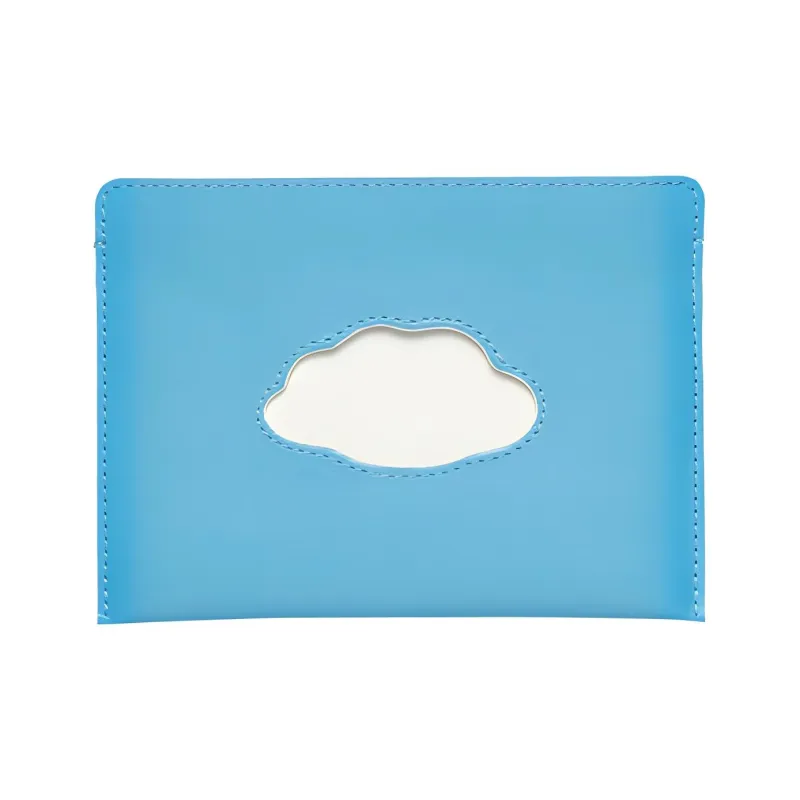 Delvau Magritte Calfskin Combination Card Holder Card Holder Women's Sky Blue/Ivory White-0