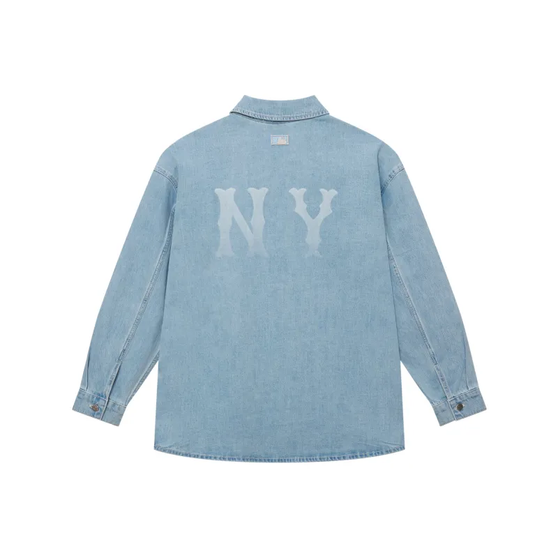 MLB New York Yankees Basic Collection SS25 Long-Sleeved Shirts Unisex Light Blue-0