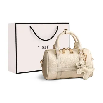 VINEY Cow Leather Handbag, Shoulder Bag, Crossbody Bag Regular Women's Camellia White