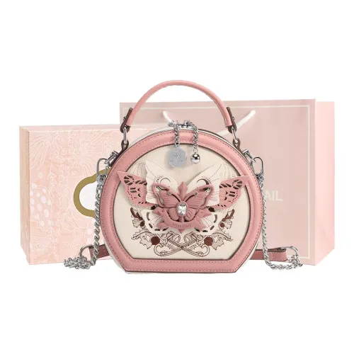 MISS GAIL Synthetic Leather Shoulder Bag, Crossbody Bag, Handbag Women's White & Pink/White & Brown
