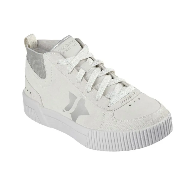 Skechers Jade Soft Sparkle Mid Top Skateboard Shoes Women's White-3