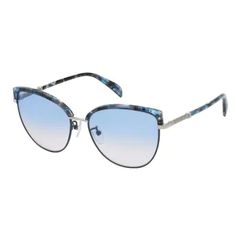 TAOSIXIONG Metal Browline Sunglasses Women's Blue