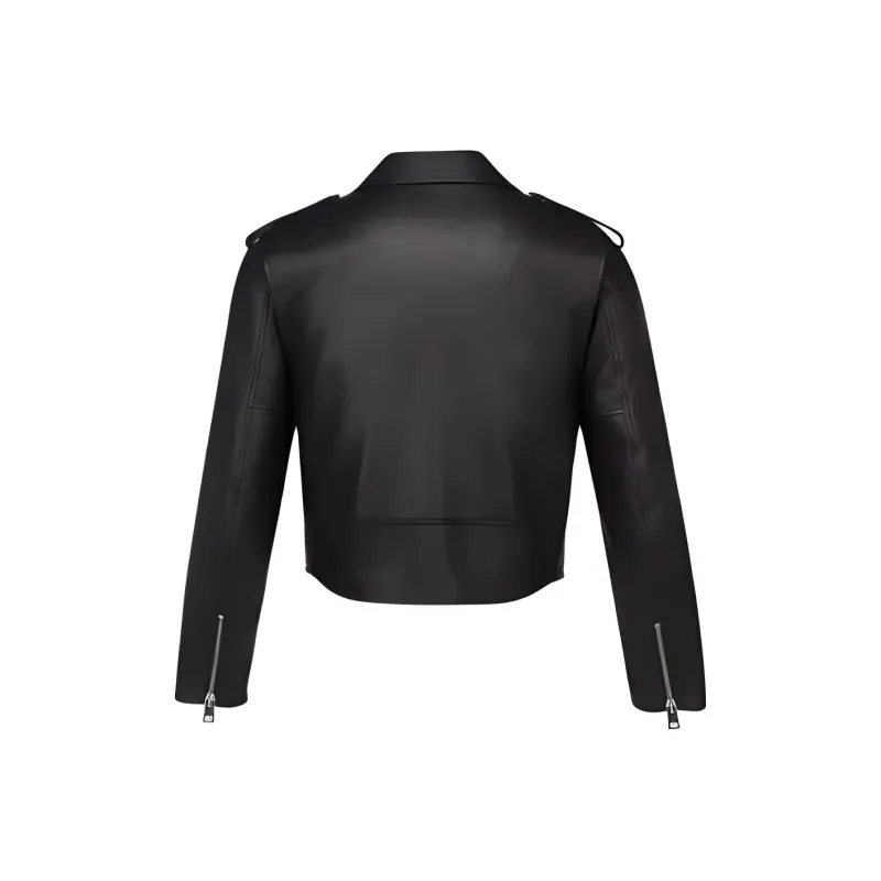MCM Cropped Rider Jacket In Lamb Leather Jackets Coats Men's Black-1