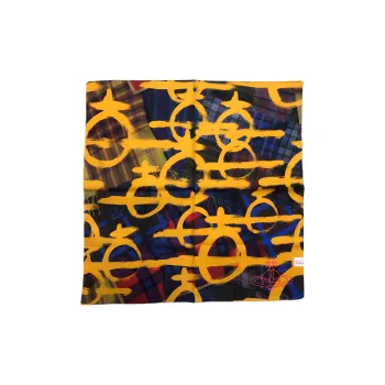 Vivienne Westwood Cotton Silk Scarves Unisex Yellow