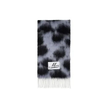 MARNI Wool Polyamide Mohair Alpaca Knit Scarves Women's Blue