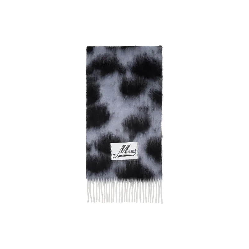 MARNI Wool Polyamide Mohair Alpaca Knit Scarves Women's Blue-0