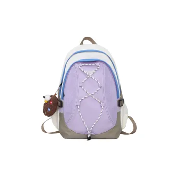 DCLOUD Nylon Backpack Regular Unisex Purple/Black Solid/White
