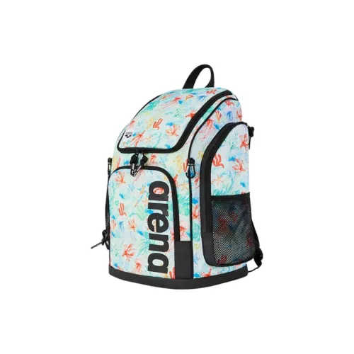 Arena Polyester Backpack Unisex Green/Blue/Blue & Pink