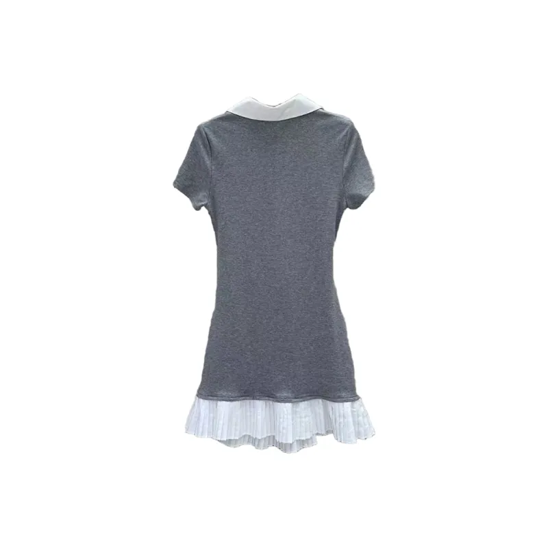BEAUTIFUL CONFESSION Short Sleeved Dress Women's Gray-1