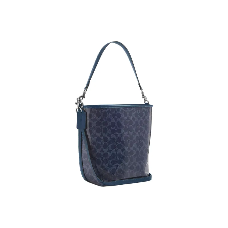 COACH City Coated Canvas Bucket Bag, Shoulder Bag Tubas Women's Dark Blue-1