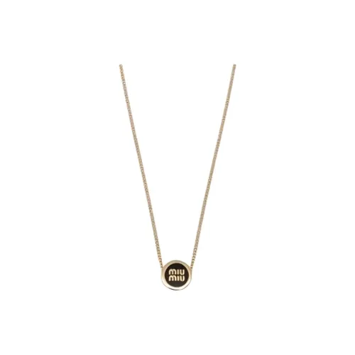 MIU MIU Enamel Necklaces Women's Gold