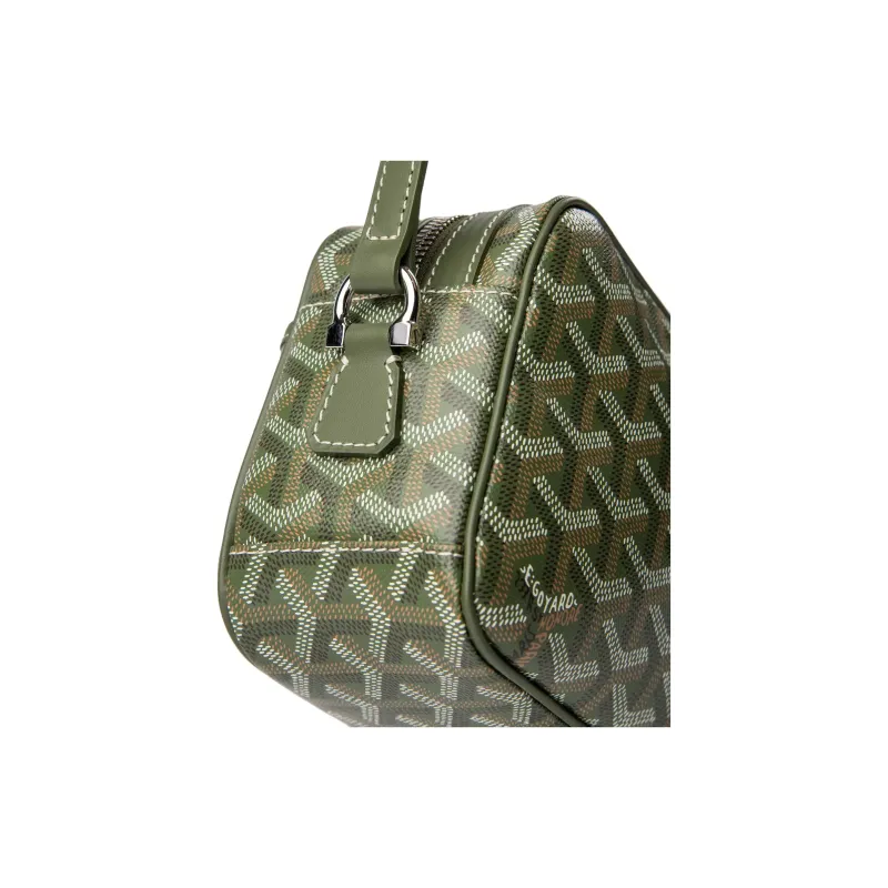 GOYARD Cap Vert Canvas With Calfskin Crossbody Bag, Shoulder Bag Unisex Khaki Green-3