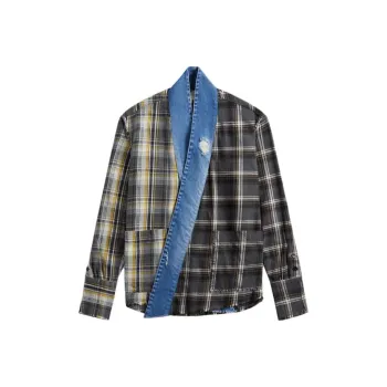 GREG LAUREN Plaid check Patchwork Jacket