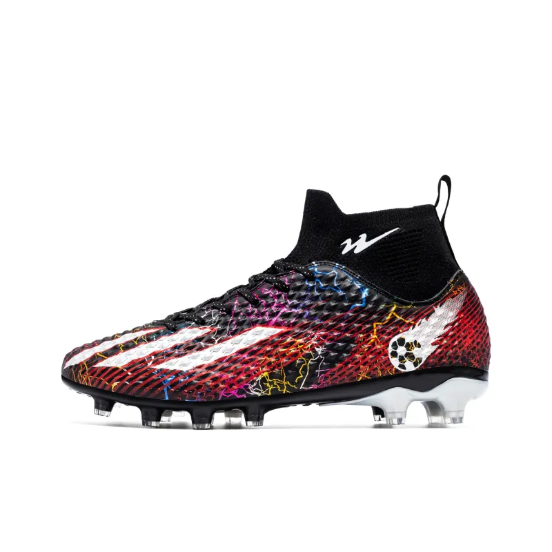 DOUBLE STAR 88 Breathable Lightweight Soccer Shoes Men's Black Silver-37