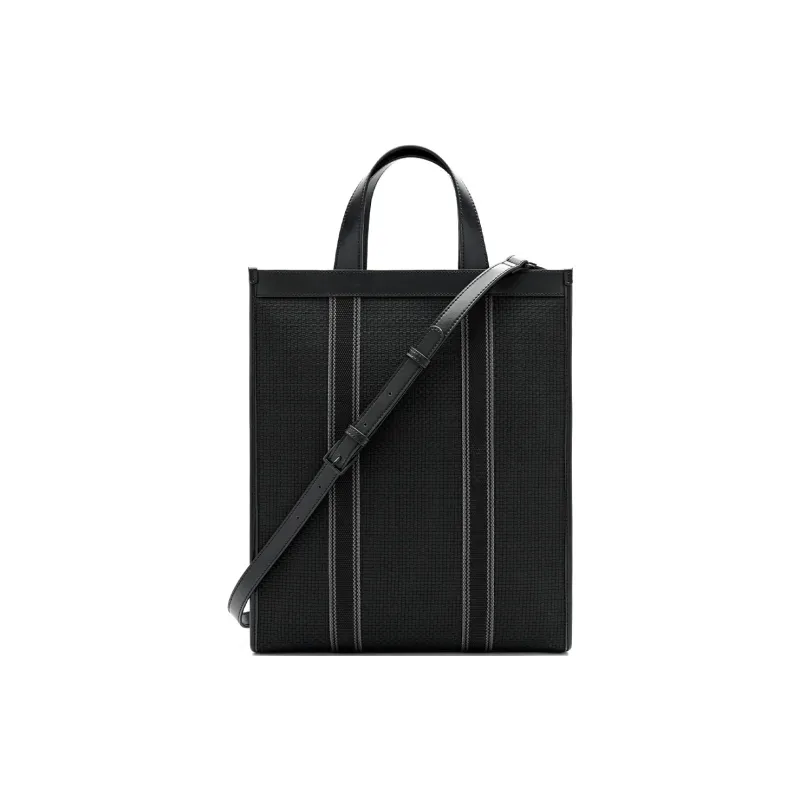 PEDRO Icon Series Synthetic Leather Tote One Shoulder Handbag Tubas Men's Black/Sand-3