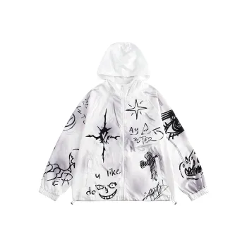 VERAF CA Sun Protection Clothing Unisex Graffiti White