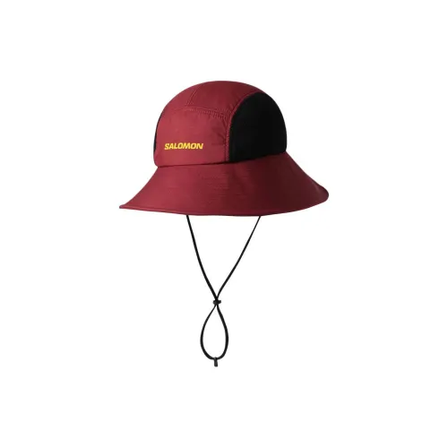 SALOMON Recycled Polyester Bucket Adjustable hats Unisex Red
