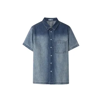 HLA Shirts Men Denim Blue Gradient Medium 58