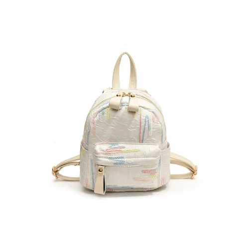 Single Warehouse PU Mini Backpack Regular Women's White/Black/Pink