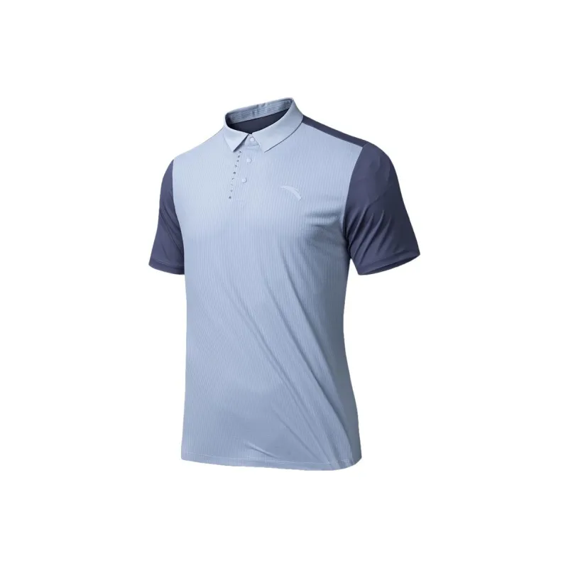 Anta Variety Training Collection Polo Shirt Men's Light Smoke Blue-0
