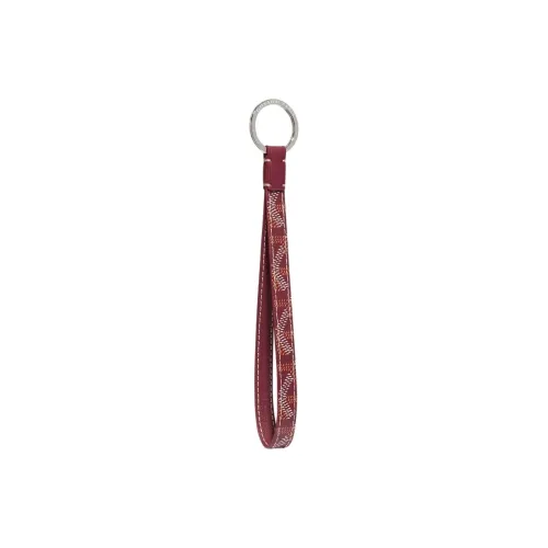 GOYARD Canvas With Calfskin Keychain Bag Accessory Unisex Burgundy
