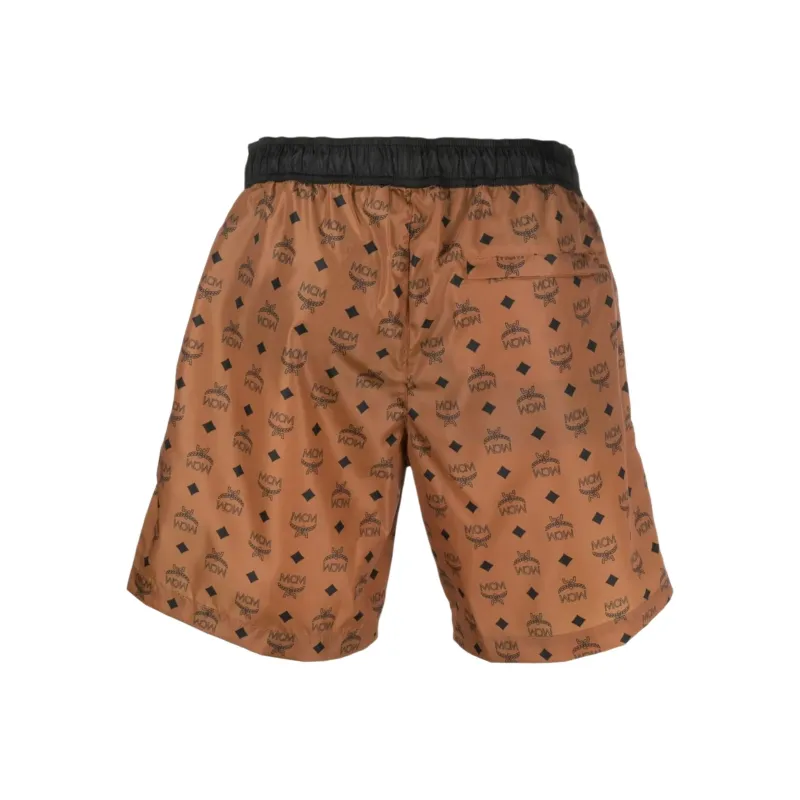 MCM Monogrammed Drawstring Swimming Shorts-1