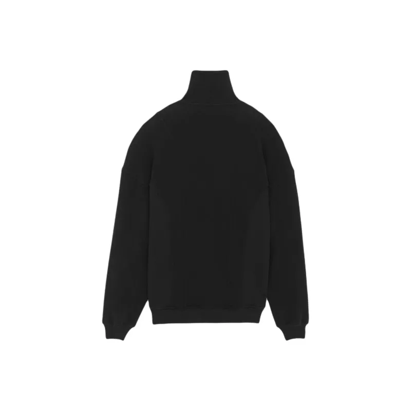 SAINT LAURENT Half Zipped Long Sleeved Sweatshirt-1
