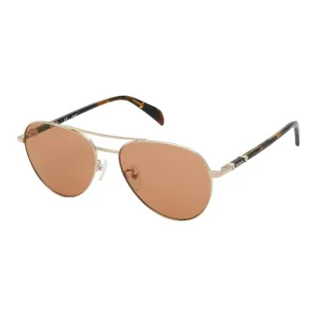 TAOSIXIONG Metal Aviator Sunglasses Women's Brown