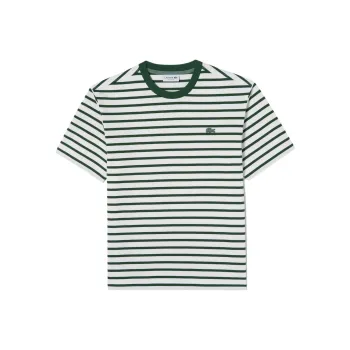 LACOSTE T Shirt Men's White Green